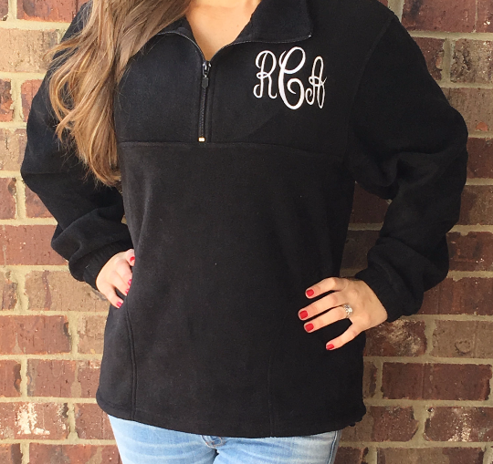 Monogrammed quarter zip sales pullover