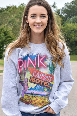 Pink Cactus Motel Sweatshirt