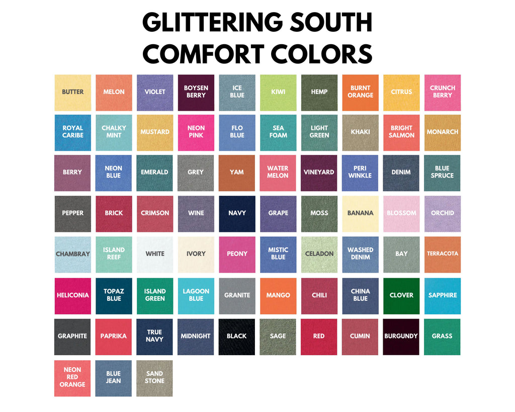 Comfort Colors Color Chart