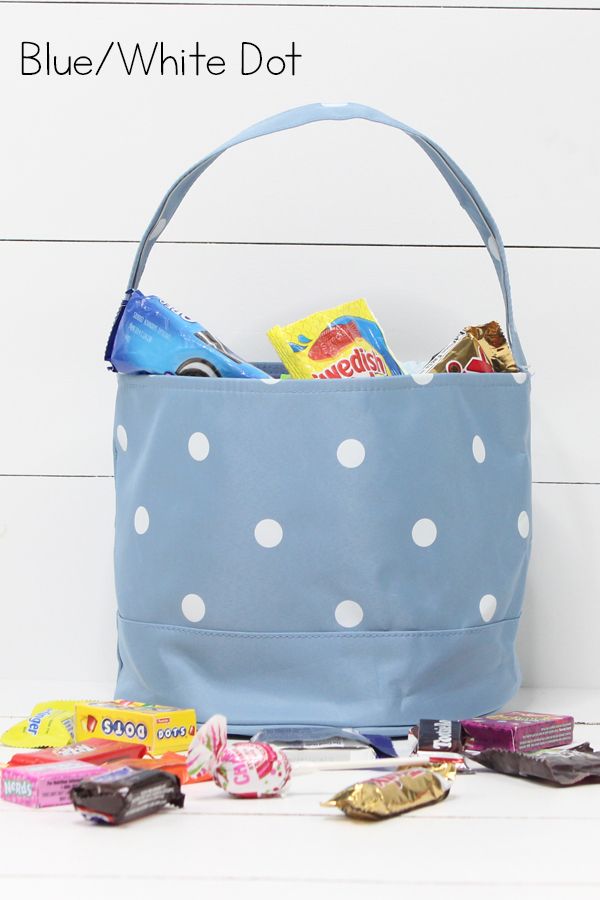 Blue/White Dot Halloween Totes
