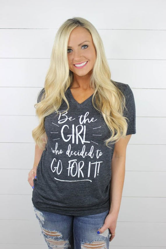 Be The Girl V Neck - Glittering Boutique