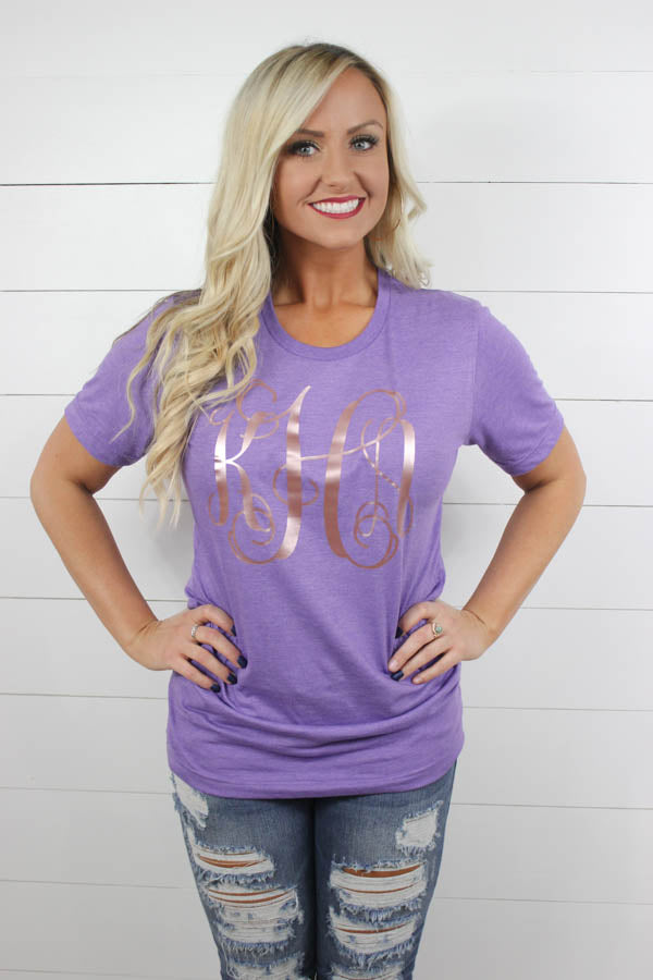Rose Gold Personalized Tee - Glittering Boutique