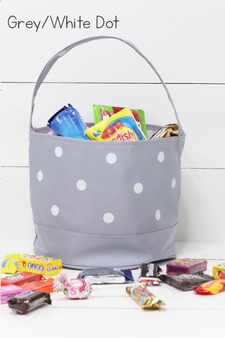 Grey/White Dot Halloween Totes