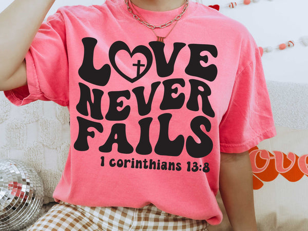 Love Never Fails Oversized Comfort Color
