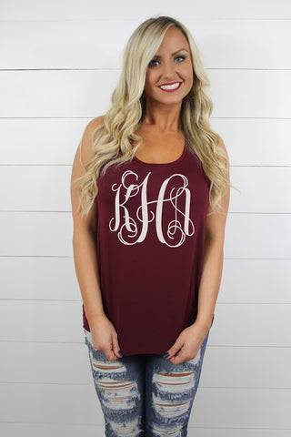 Personalized Ladies Flowy Tanks | 23 Colors Available! - Glittering Boutique