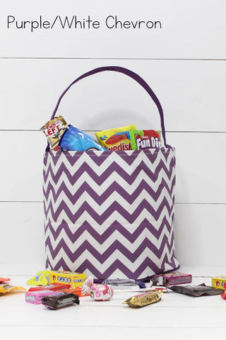 Purple/White Chevron Halloween Totes