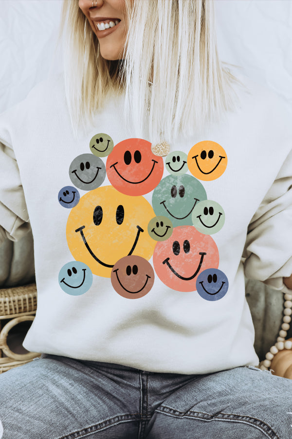 Colorful Smiley Faces Sweatshirt