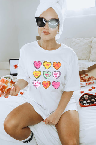 Conversation Hearts Unisex Graphic Tee