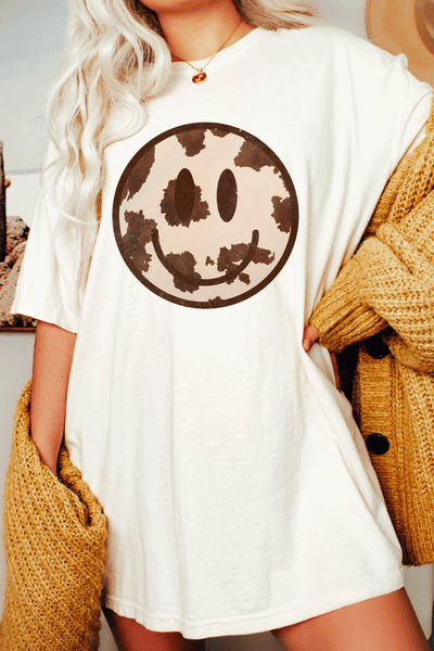 Cow Smiley Oversized Comfort Color