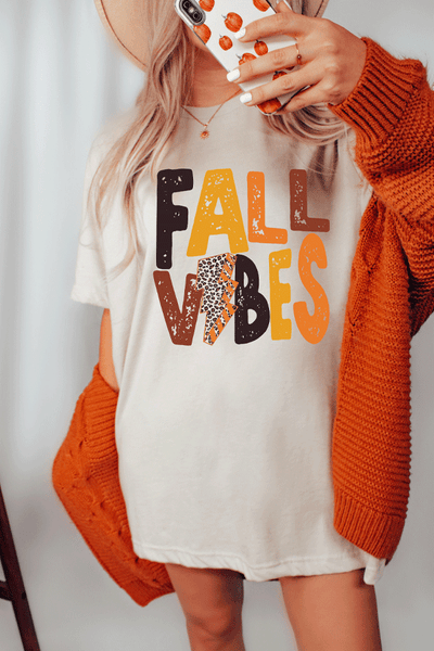 Fall Vibes Bolt Oversized Comfort Color