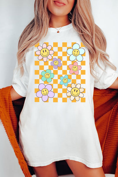Daisy Checkered Oversized Comfort Color