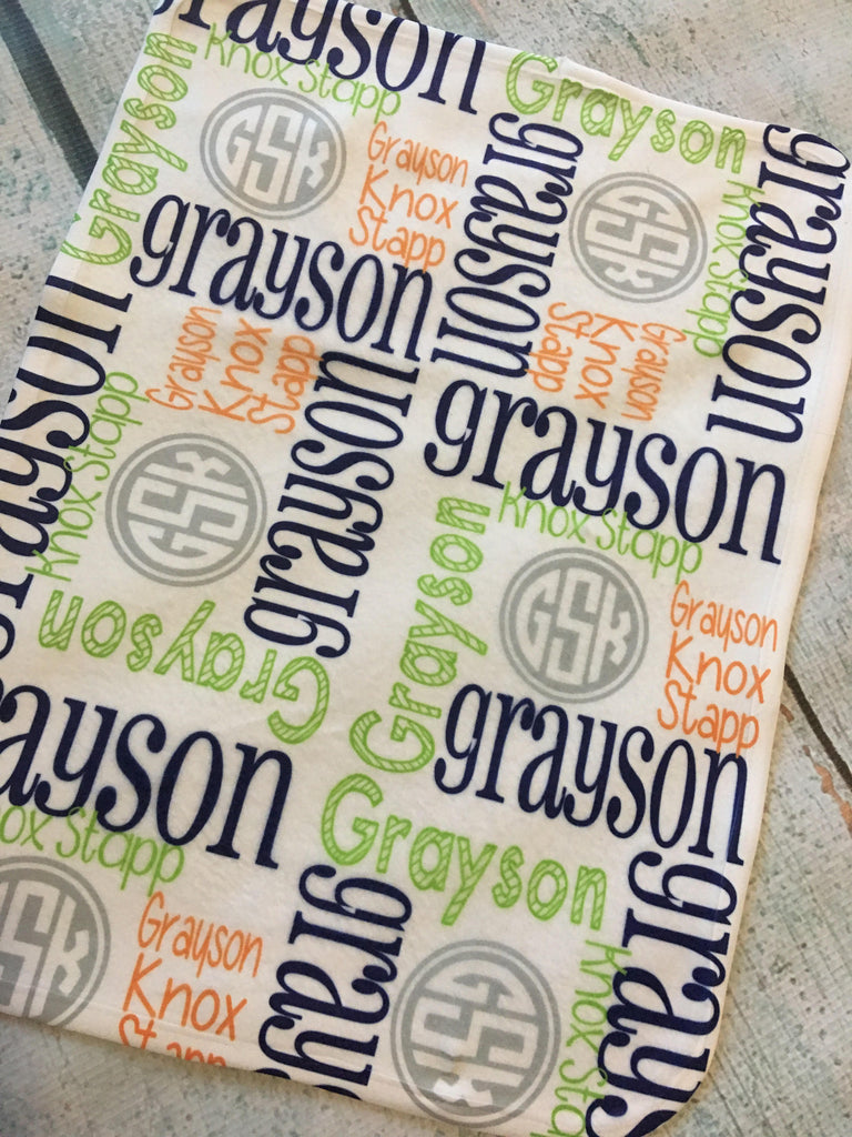 Personalized Baby Blankets - Grayson Collection - Glittering Boutique