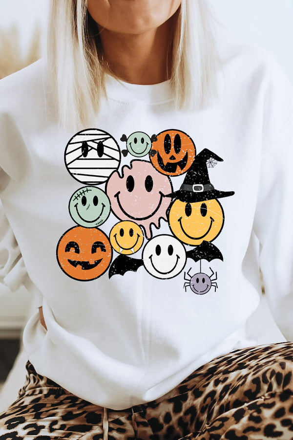 Halloween Smiley Faces Sweatshirt
