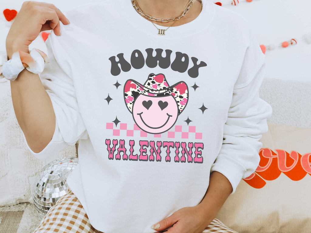 Howdy Valentine Smiley Sweatshirt