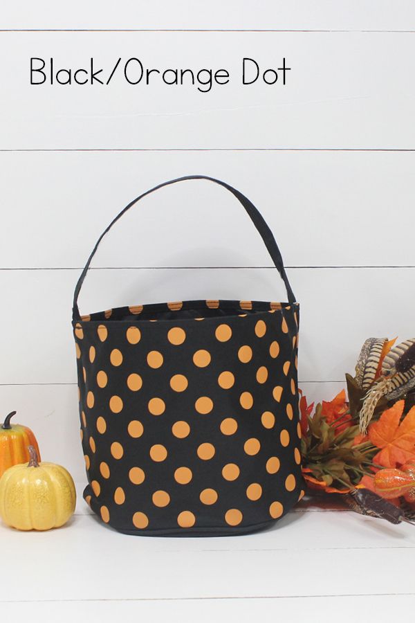 Black/Orange Dot Halloween Tote