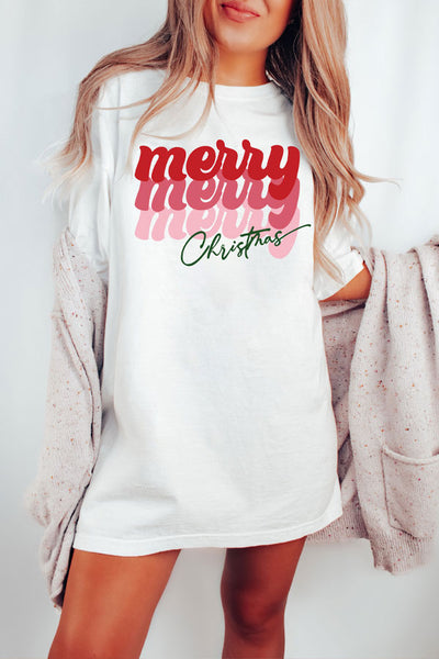 Merry 3x Christmas Oversized Comfort Color