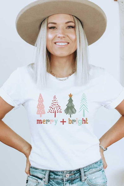 Merry and Bright 4 Trees Unisex Graphic Tee