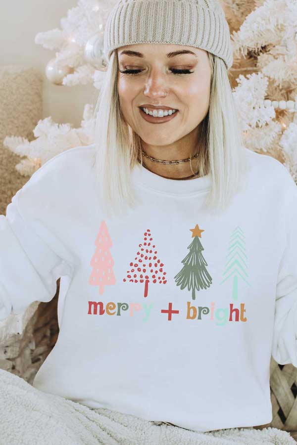 Merry and Bright 4 Trees Sweatshirt