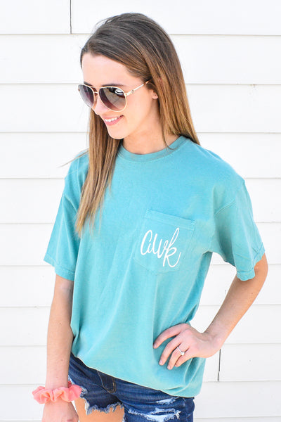 Short Sleeve Personalized Comfort Color Pocket Tee