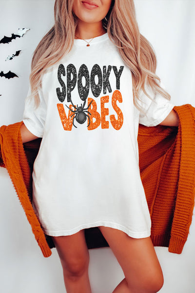 Spooky Vibes Glitter Oversized Comfort Color