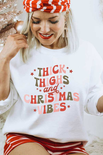 Thick Thighs and Christmas Vibes Unisex Graphic Tee