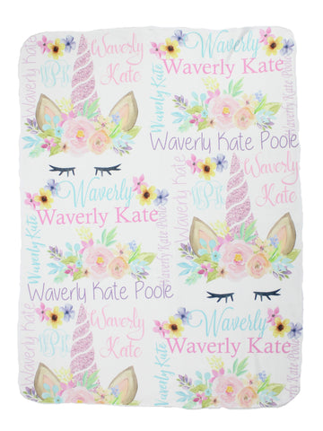 Personalized Baby Blankets - Unicorn Collection - Glittering Boutique